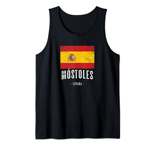 Móstoles España | Souvenir Linda Ciudad - Bandera Española - Camiseta sin Mangas