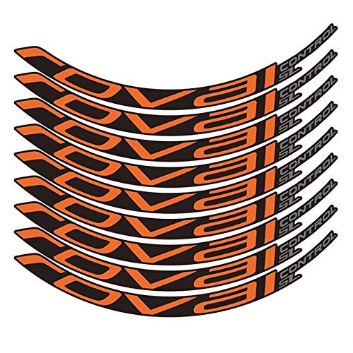 Moto Pegatina Pegatinas de Bicicleta Bicicleta de montaña Control Roval SL29 Pulgadas 25 mm Ancho Ancho Conjunto de Ruedas Color Pegatina MTB Calcomanías de Rim (Color : Orange)