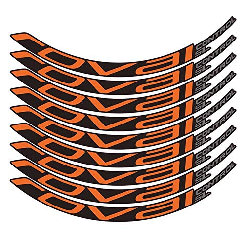 Moto Pegatina Pegatinas de Bicicleta Bicicleta de montaña Control Roval SL29 Pulgadas 25 mm Ancho Ancho Conjunto de Ruedas Color Pegatina MTB Calcomanías de Rim (Color : Orange)