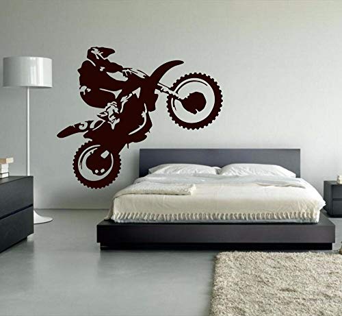 Motocross vinilo pared pegatina motocicleta motocicleta pegatina arte Dirt Bike deportes cartel pegatina de fondo A4 56x65cm