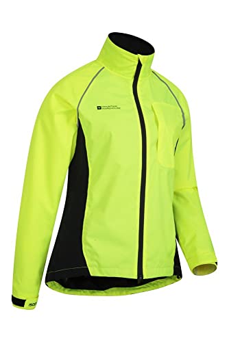 Mountain Warehouse Chaqueta Impermeable Adrenaline Mujer - Chaqueta Transpirable Mujer, Chaqueta Lluvia Reflectante - Ciclismo & Running Amarillo 44