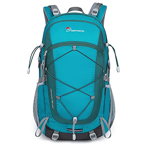 MOUNTAINTOP Mochilas Senderismo 40 litros, Portátil Mochila Trekking Impermeable, Mochilas de Montaña Hombre Mujer para Viajes Acampadas al Aire Libre (Lago Verde)