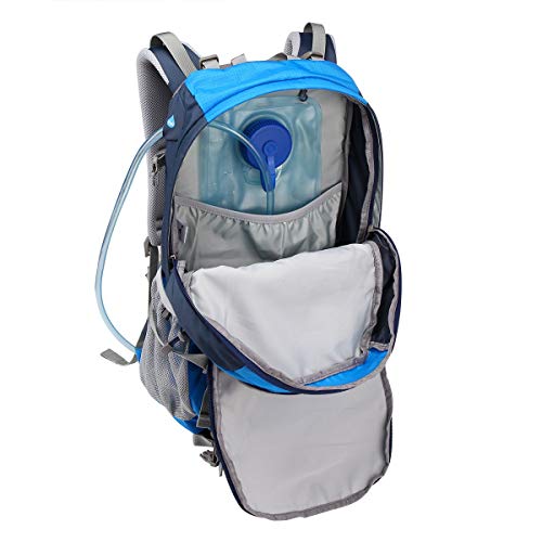 MOUNTAINTOP Mochilas Senderismo 40 litros, Portátil Mochila Trekking Impermeable, Mochilas de Montaña Hombre Mujer para Viajes Acampadas al Aire Libre (Azul Ligero)