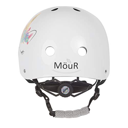 MöuR Casco de bicicleta para niños de 4 a 10 años, color blanco, talla S