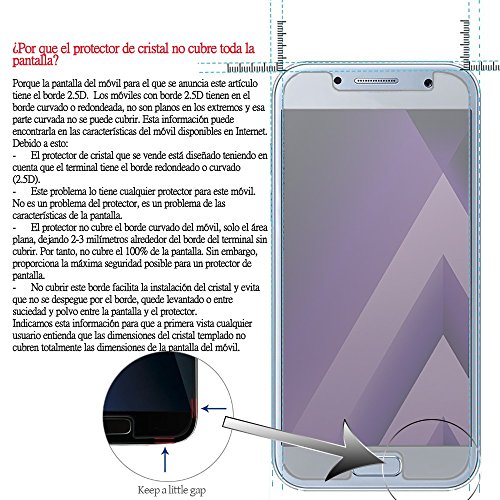 Movilrey Protector para Samsung Galaxy A8 2018 Cristal Templado de Pantalla Vidrio 9H para movil