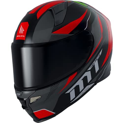 MT Helmets Revenge 2 Foundation Negro Rojo Mate - Casco Integral de Moto (L)