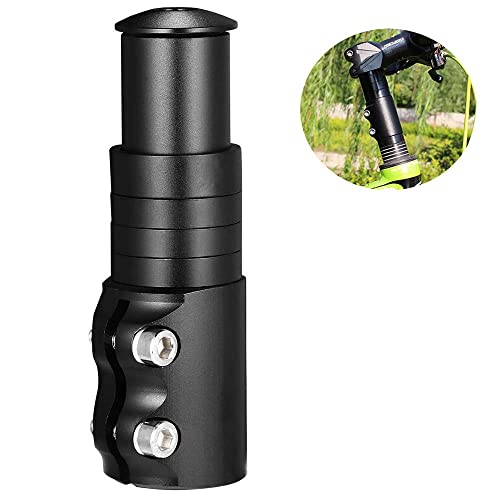 MTB Vástago Elevador de Manillar para Bicicleta Adaptador de Extensor de Manillar de Aleación de Aluminio Stem Riser, Adaptador de Altura de Cabeza Ajustable, Negro