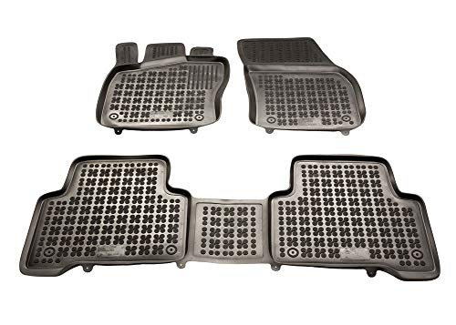 MTM Alfombrillas Goma para Volkswagen Touran 09.2015-, Tipo Cubeta a Medida Antideslizante con Borde 5 cm, cód. 3D 7157