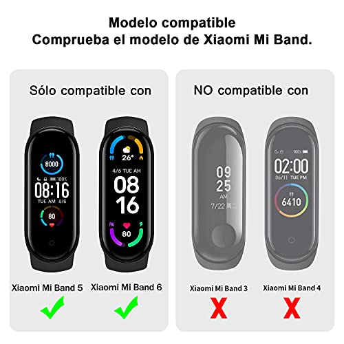 Mugust 3 Pack Correa Compatible con Xiaomi Mi Band 5 / Xiaomi Mi Band 6 / Amazfit Band 5, Pulseras de Repuesto de TPU Clásica para Xiaomi Mi Band 5 / Mi Band 6 Correas (Negro+Azul Marino+Gris)