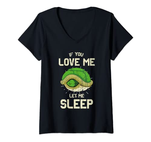 Mujer Tortuga marina pijama siesta lindo animal tortuga durmiendo Camiseta Cuello V