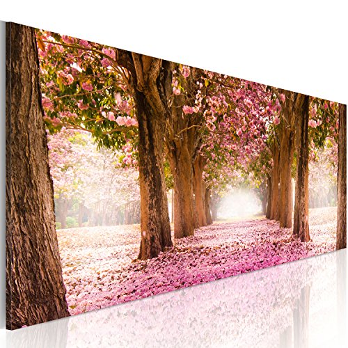 murando Cuadro en Lienzo Bosque Flores 135x45 cm 1 Parte impresión en Material Tejido no Tejido Cuadro de Pared impresión artística fotografía gráfica decoración Naturaleza Paisaje c-A-0052-b-b