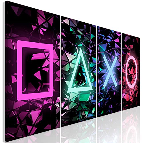 murando Cuadro en Lienzo para Jugadores 160x60 cm Impresión de 4 Piezas Material Tejido no Tejido Impresión Artística Imagen Gráfica Decoracion de Pared Game Over i-A-0164-b-i