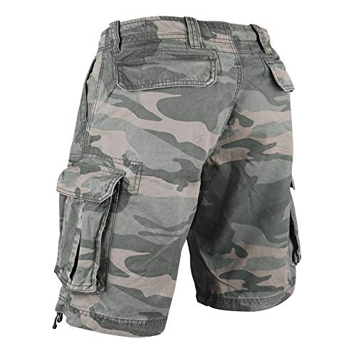 Muscle Alive Hombres Cargo Shorts Vintage Deportes Cámping Excursionismo Camuflaje Pantalones Cortos Algodón Camuflaje Verde 34