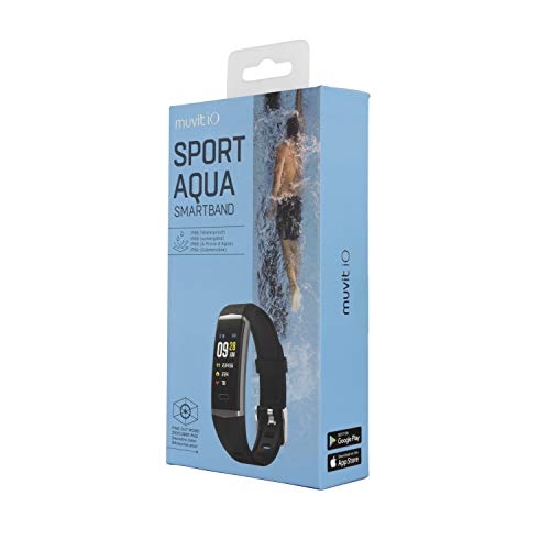 Muvit iO Pulsera de Actividad y Deporte Sport Aqua Negra