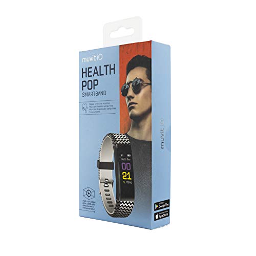 Muvit iO Pulsera de Actividad y Salud Health Pop Zig-Zag Negro/Blanco