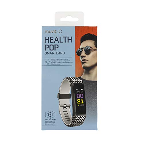 Muvit iO Pulsera de Actividad y Salud Health Pop Zig-Zag Negro/Blanco