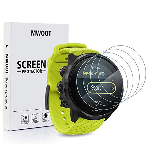 MWOOT 4 Unidades Protectores Cristal Templado Compatible con Suunto 9, 9H Dureza Resistente a Arañazo Protector Pantalla para Proteccion Pantalla