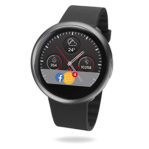 MyKronoz ZeRound2 - Smartwatch con Pantalla táctil a Color de 1.22", Color Negro