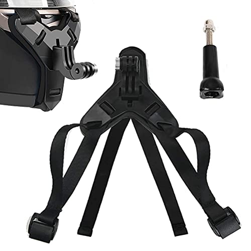 "N/A" Soporte para Casco Moto, Soporte de Mentón Frontal Curvo con Gancho en J, Soporte para Cámara Deportiva para Casco, Correa de Mentón para DJ/GoPro/Cámara Deportiva, Negro