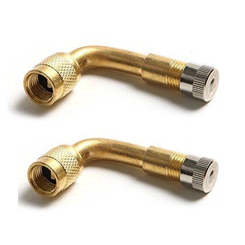 NAMVO Coche Bicicleta Motor Scooter Air Tire Valve Latón 90 Grados Adaptador de ángulo recto - 2Pcs