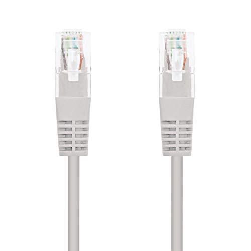 NanoCable 10.20.0401 - Cable de red Ethernet RJ45 Cat.6 UTP AWG24, 100% cobre, Gris, latiguillo de 1mts