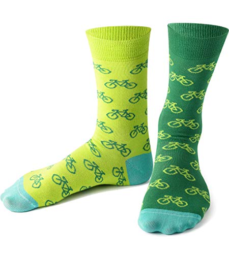 Nanushki - Calcetines unisex divertidos y locos para ciclismo, Todo el año, Hombre, color Tour De Green, tamaño 44/46 ES