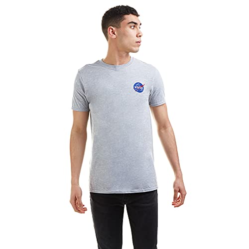 Nasa Meatball Embroidery Camiseta, Gris Deportivo, X-Large para Hombre