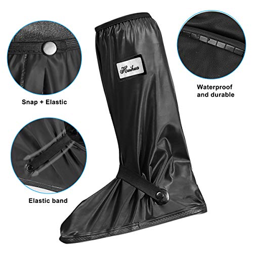 NATUCE Cubierta del Zapato Impermeable para Hombres Mujeres, Zapatos a Prueba de Agua Cubierta, Reutilizable Cubrecalzado con Suela Antideslizante, Galochas para Lluvia, Nieve y Fango (M)