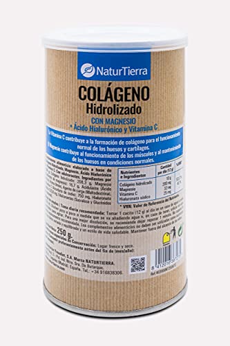 Naturtierra Naturtierra Colágeno Hidrolizado Con Magnesio + Ácido Hialurónico Y Vitamina C 250G