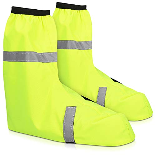 Navaris Fundas Impermeables para Zapatos - Cubre Zapatos Reflectante para Bici o Moto - Polainas contra Lluvia Lodo para Botas Calzado - Talla 40-43