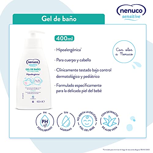 Nenuco Sensitive - Set higiene bebé con mochila multiusos, contiene agua de colonia, gel de baño, loción y crema para la zona del pañal - 4 productos
