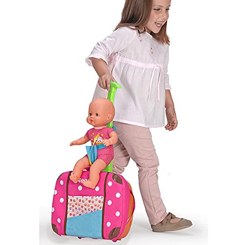 Nenuco - Siempre Conmigo, Maletín trolley con ruedas y asas para llevar a todas partes como mochila, bebe Nenuco y accesorios médicos y de cuidado que se guardan en compartimentos. FAMOSA (700013791)