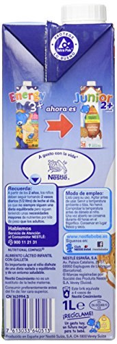 Nestle - Leche Junior Crecimiento con sabor a galleta María +2 años, 6 x 1L - Total: 6 L