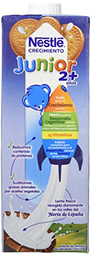 Nestle - Leche Junior Crecimiento con sabor a galleta María +2 años, 6 x 1L - Total: 6 L