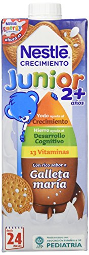 Nestle - Leche Junior Crecimiento con sabor a galleta María +2 años, 6 x 1L - Total: 6 L