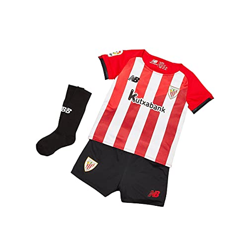 New Balance AC Bilbao Primera Equipación 2021-2022 Niño, Conjunto, Red-White-Black, Talla 1-2Y