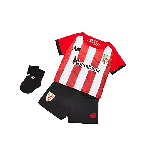 New Balance Athletic Club Bilbao Primera Equipación 2021-2022 Bebé, Conjunto, Red-White-Black, Talla 12-18m(80-85cm)