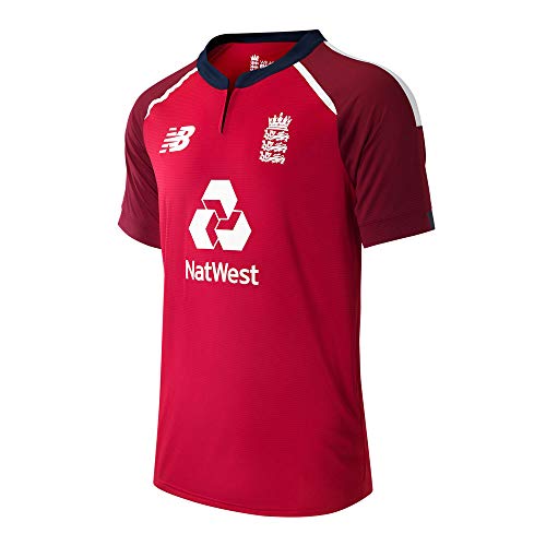 New Balance ECB T20 SS Replica Camiseta, Hombre, Equipo Rojo, L