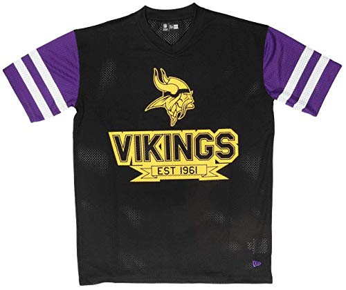 New Era Minnesota Vikings T Shirt/tee NFL Contrast Sleeve Black - XXL