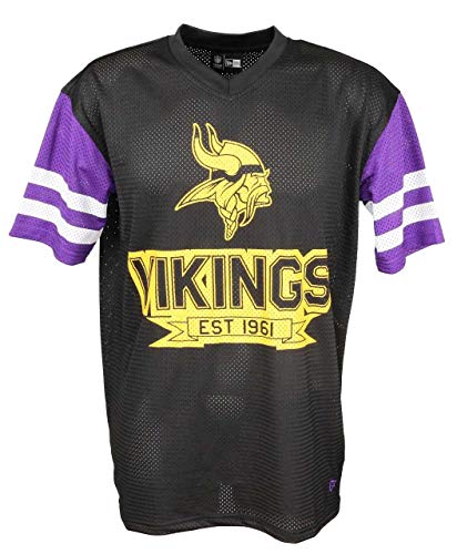 New Era Minnesota Vikings T Shirt/tee NFL Contrast Sleeve Black - XXL