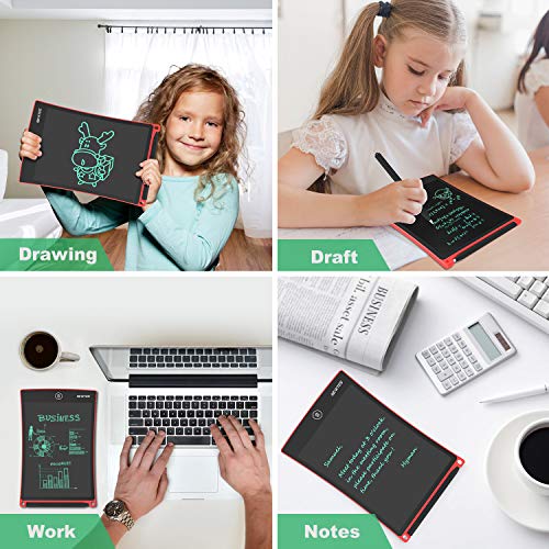 NEWYES 8,5" Tableta gráfica | Tableta de Escritura LCD | Tablet para niños | Ideal como Pizarra Digital para Aprender a Leer, Escribir y para Manualidades | Juguete Educativo (Rojo)
