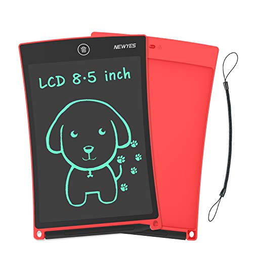 NEWYES 8,5" Tableta gráfica | Tableta de Escritura LCD | Tablet para niños | Ideal como Pizarra Digital para Aprender a Leer, Escribir y para Manualidades | Juguete Educativo (Rojo)