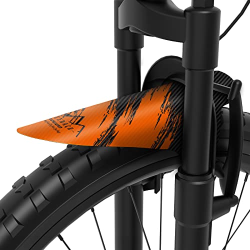 NICEDACK Guardabarros MTB, Guardabarros Bicicleta Montaña, MTB Mudguard Delantero y Trasero Compatible se Adapta a 26" 650B 27,5" 29 Pulgadas de Bici y Bicicleta Fat Mud Guard (Naranja)