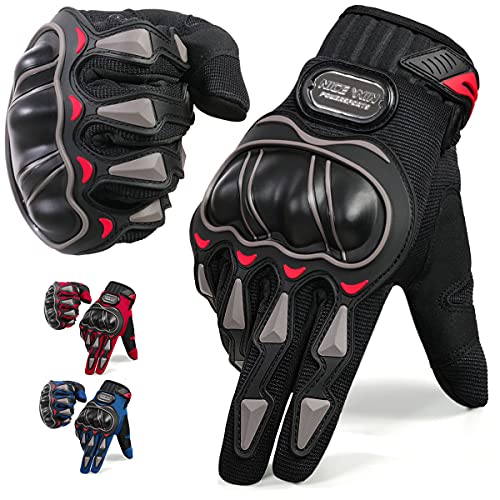 NICEWIN Guantes de Moto para Pantalla táctil con protección de Nudillos Duro para Motocicleta, Bicicleta de montaña, Escalada, Senderismo, Scooters