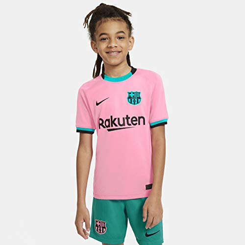 NIKE CK7882 FCB Y NK BRT Stad JSY SS 3R T-Shirt, Unisex niños, Pink Beam/Black Full Sponsor, XS