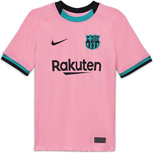NIKE CK7882 FCB Y NK BRT Stad JSY SS 3R T-Shirt, Unisex niños, Pink Beam/Black Full Sponsor, XS