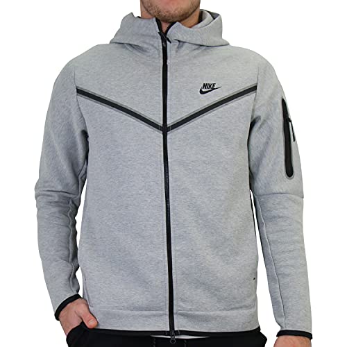 NIKE Cremallera Completa Sudadera, Gris y Negro, XL para Hombre