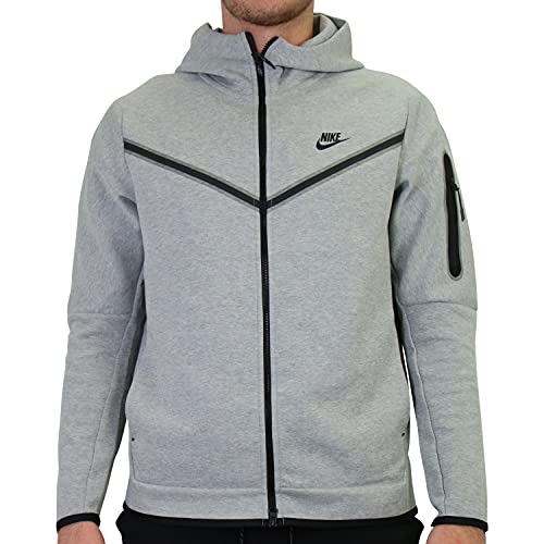 NIKE Cremallera Completa Sudadera, Gris y Negro, XL para Hombre