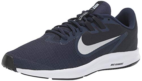 Nike Downshifter 9, Zapatillas de Correr Hombre, Azul (Midnight Navy/Pure Platinum/Dk Obsidian/Black/White 401), 40.5 EU