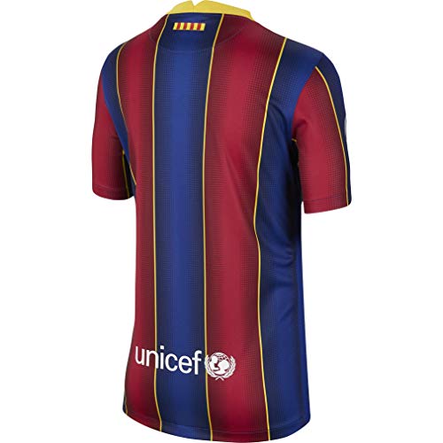 NIKE FC Barcelona Temporada 2020/21-FCB Y NK BRT STAD JSY SS HMCD4500-456 Camiseta Primera Equipación, Niño, Deep Royal Blue/Varsity Maize Full Sponsor, XL